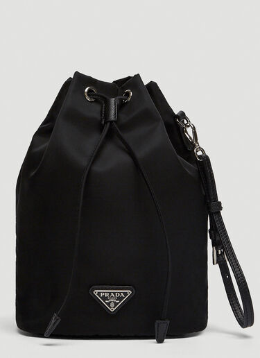 Prada Mini Nylon Bucket Bag Black pra0241026