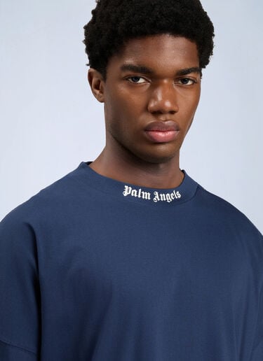 LN-CC® - Palm Angels: Classic Logo Over T-Shirt - Blue Palm Angels Classic Logo Over T-Shirt Blue pma0164130