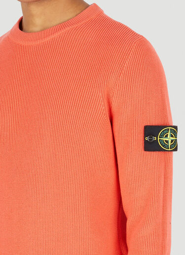 Stone Island Logo-Patch Knitted Sweater Orange sto0148050