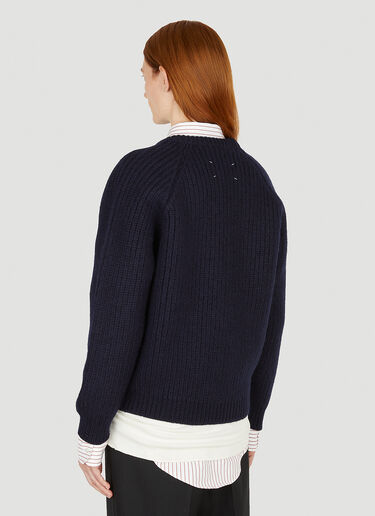 Maison Margiela カットアウトセーター シャツ付き ブルー mla0250039