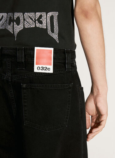 032C 徽标刺绣宽松牛仔裤 黑色 cee0356001