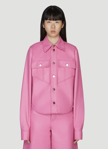 Bottega Veneta Semi-Plongé Leather Shirt Pink bov0247008