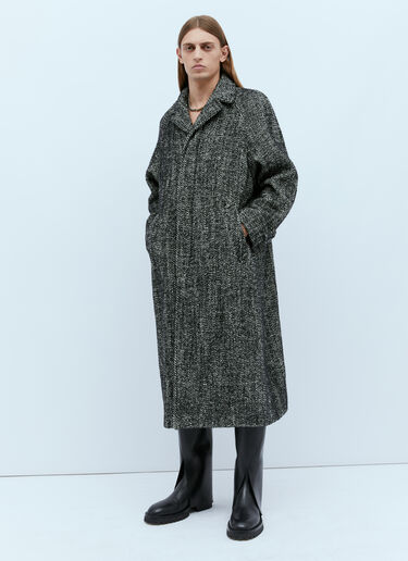 Dries Van Noten Marled Long Wool Coat Grey dvn0154001