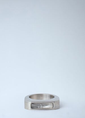 Rick Owens Pyramid Palladium Brass Ring Silver ric0263078