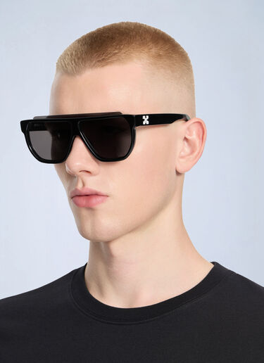 LN-CC® - Off-White: Earth Dark Grey Lens Sunglasses - Black Off-White Earth Dark Grey Lens Sunglasses Black ofw0364479