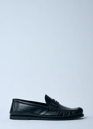 Saint Laurent Laurent Leather Loafers Beige sla0259013