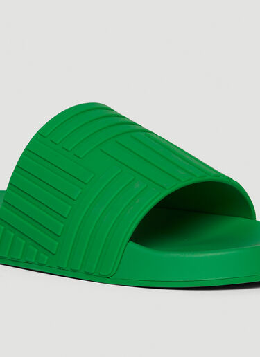 Bottega Veneta Embossed Rubber Slides Green bov0248044