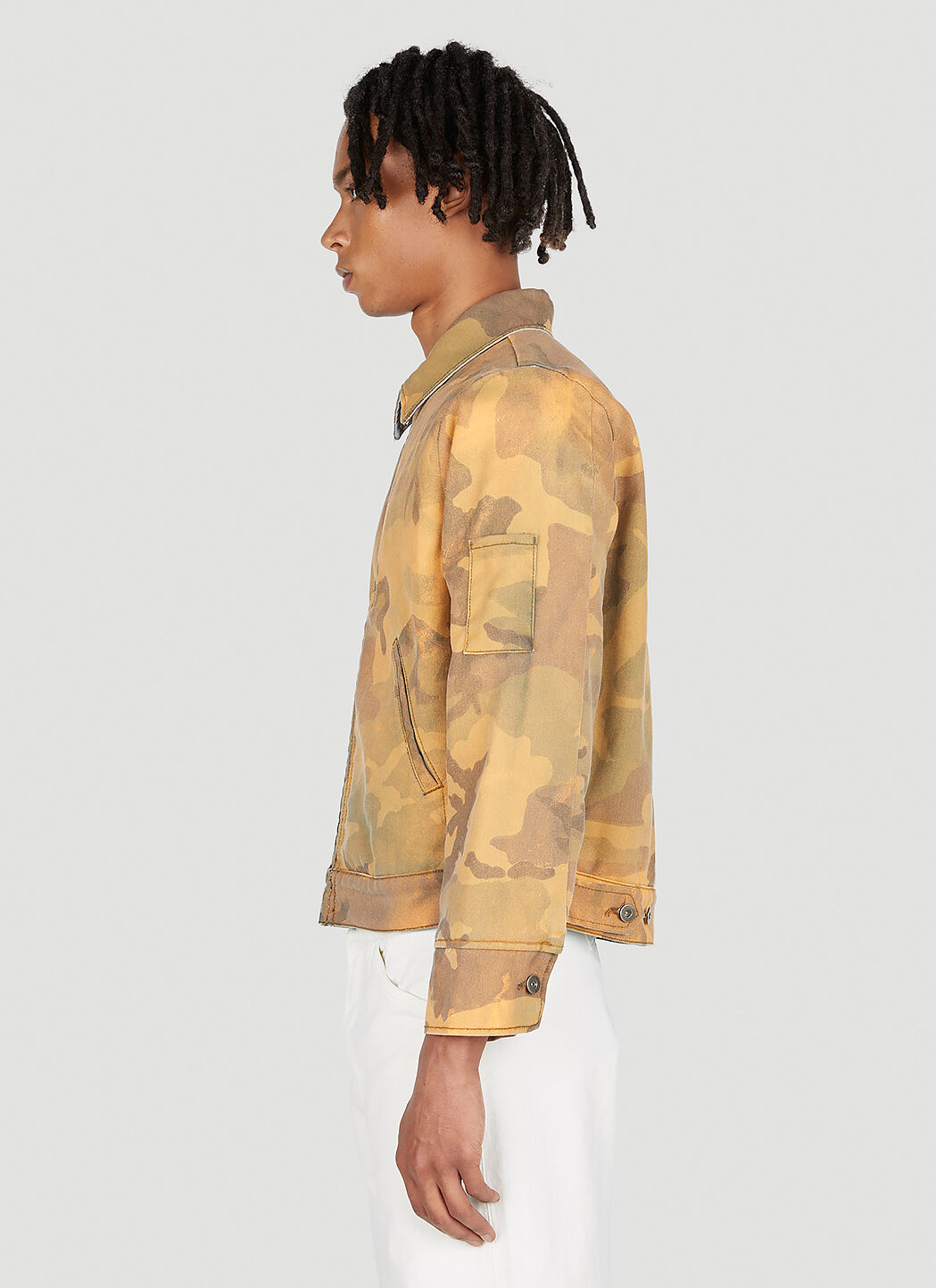 Orange camo denim jacket shop