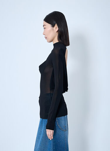 Jean Paul Gaultier 露背锥形上衣  黑色 jpg0260007