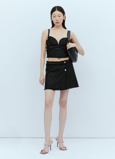 Versace Tweed Bustier Top Black vrs0253011