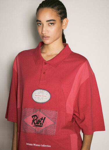Martine Rose Oversized Panel Polo Shirt Red mtr0358011