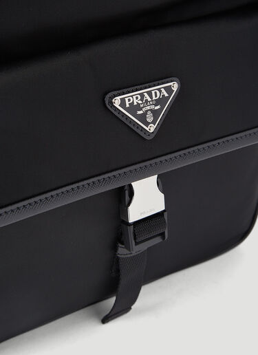 Prada Re-Nylon Front-Flap Crossbody Bag Black pra0145027