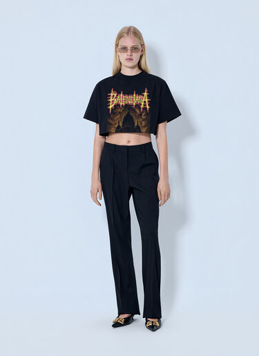 Balenciaga Cropped T-Shirt Black bal0264003