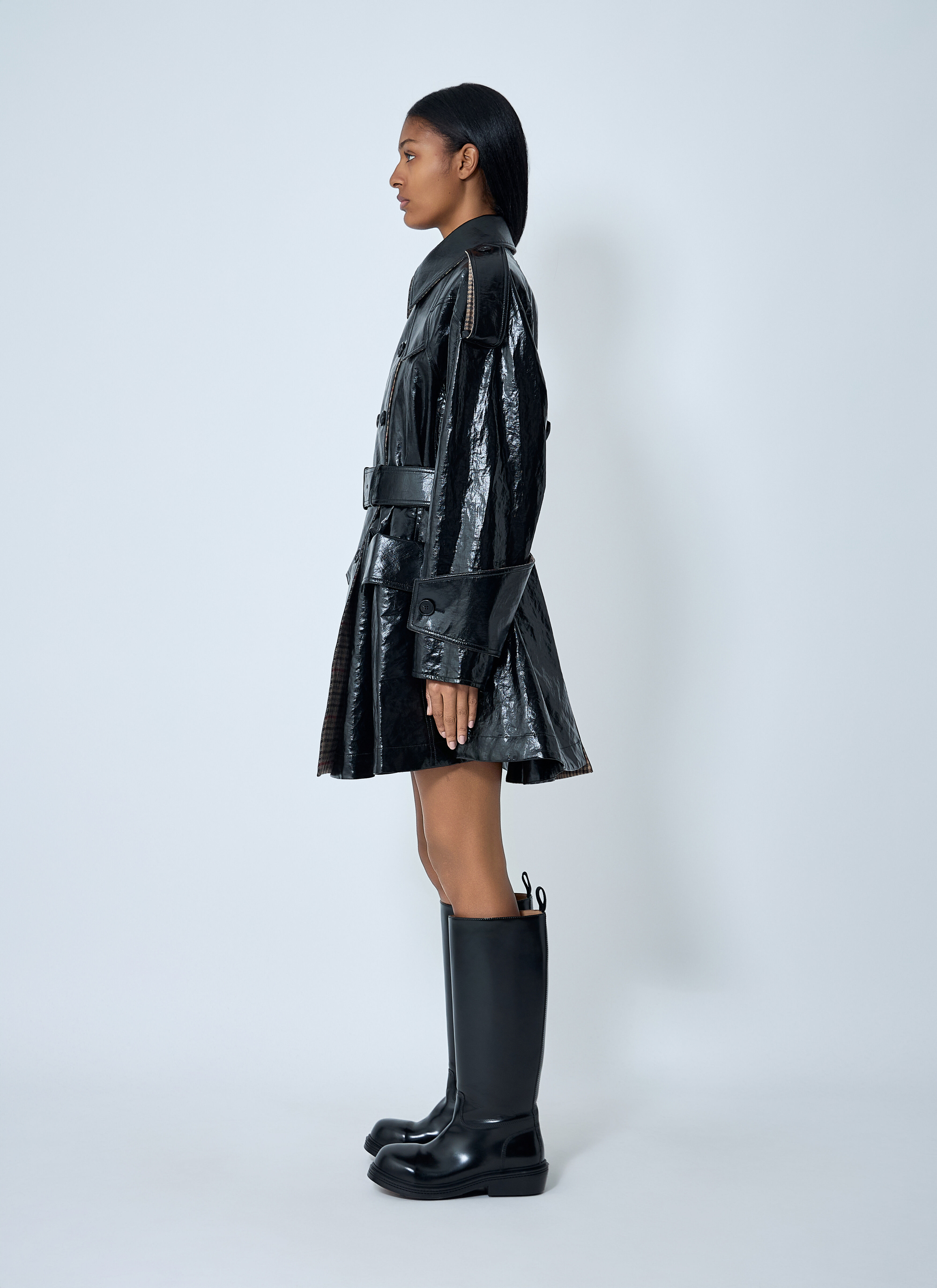 Chloé Women's' Patent Leather Trench Coat in Black | LN-CC®
