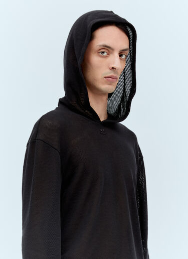 Courrèges Mesh Hooded Sweatshirt Black cou0156006