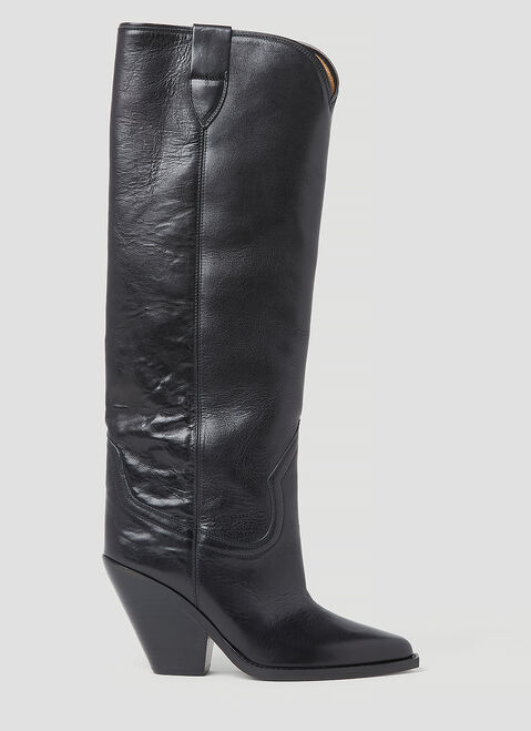 Isabel Marant Lomero Leather Boots Black ibm0253013
