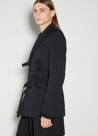 Yohji Yamamoto 스트래피 벨트 재킷 블랙 yoy0154004