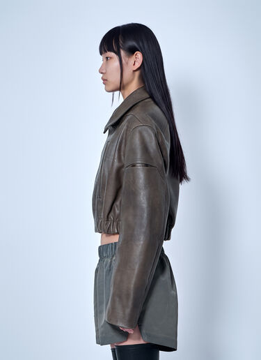 LN-CC® - Rick Owens: Collared Mac Bomber Jacket - Dark Grey Rick Owens Collared Mac Bomber Jacket Dark Grey ric0266007