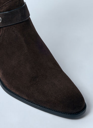 Saint Laurent Wyatt Harness Boots Brown sla0159036