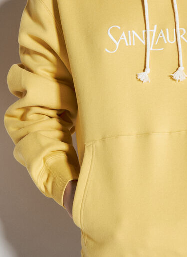 Saint Laurent Logo Embroidery Hooded Sweatshirt Yellow sla0255030