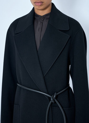 Sportmax Belted Wool Overcoat Black spx0265026