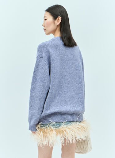 Miu Miu Cashmere And Wool Cardigan Blue miu0255031