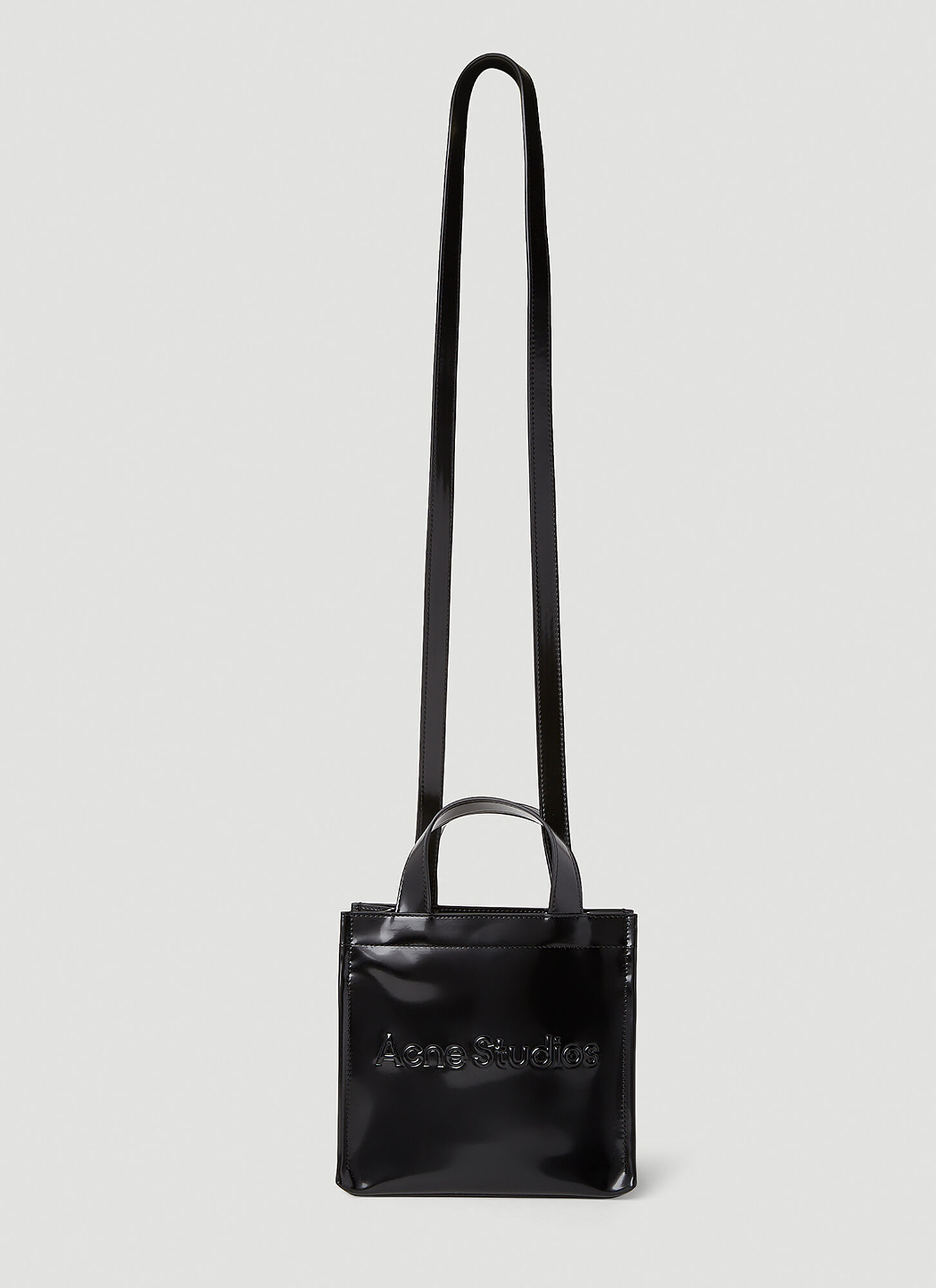 Shop Acne Studios Logo Shopper Mini Tote Bag In Black