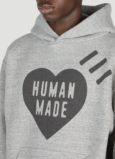 Human Made Logo Print Hooded Sweatshirt Grey hmd0152012