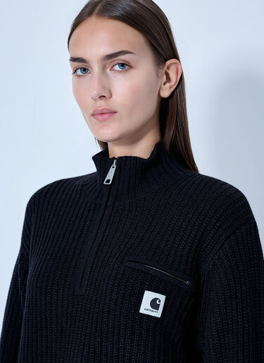 LN-CC® - Carhartt WIP: Detroit Half Zip Sweater - Black Carhartt WIP Detroit Half Zip Sweater Black wip0265015