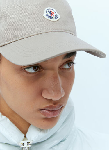 Moncler Logo Patch Baseball Cap Beige mon0255049