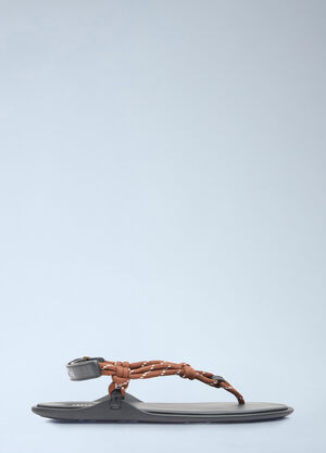 Miu Miu Riviere Cord And Leather Sandals Brown miu0256048