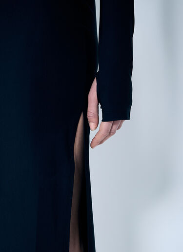 MM6 Maison Margiela Deep V Neck Dress Black mmm0259002