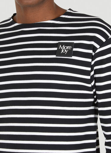More Joy Logo Patch Breton Stripe Long Sleeve T-Shirt Black mjy0347010