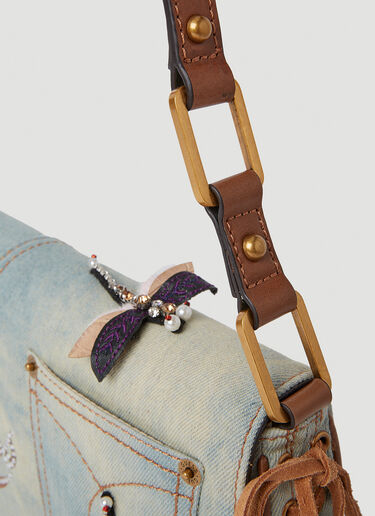 Guess USA Dragonfly Denim Shoulder Bag Blue gue0250023
