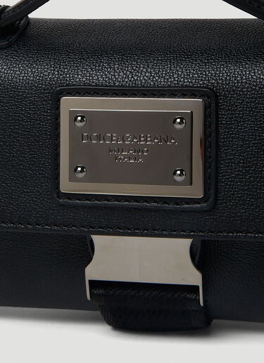 Dolce & Gabbana Logo Plaque Crossbody Bag Black dol0151007