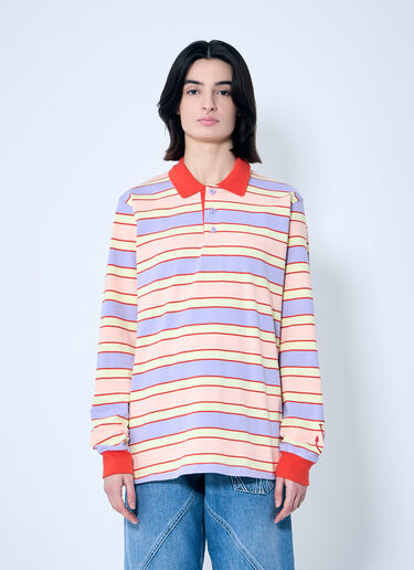 JW Anderson Striped Polo Shirt With Contrast Trims Purple jwa0259006