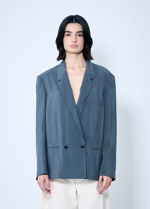 Lemaire Soft Tailored Double-Breasted Blazer Grey lem0260003
