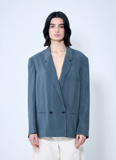 Lemaire Soft Tailored Double-Breasted Blazer Grey lem0260003