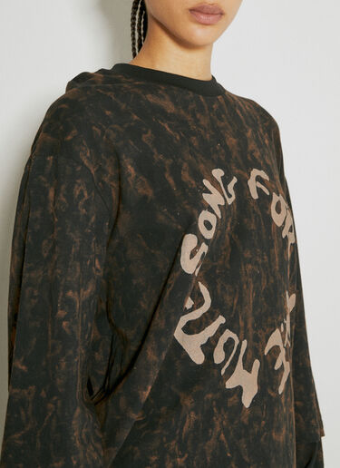 Song for the Mute Distressed Logo Print Sweatshirt Brown sfm0254007