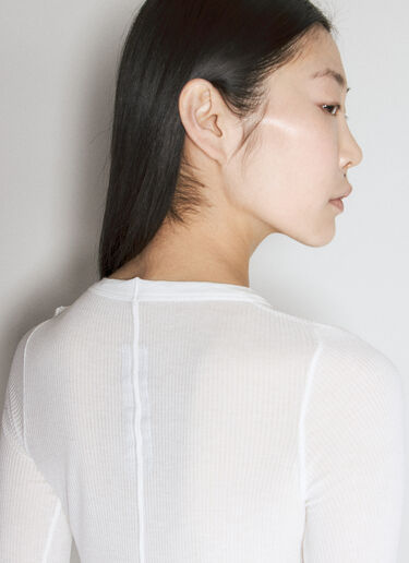 Rick Owens 长袖罗纹 T 恤 白色 ric0255022