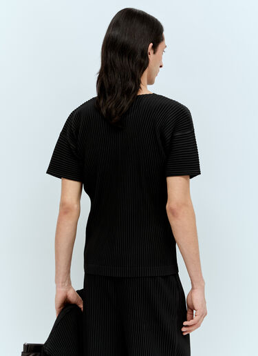 Homme Plissé Issey Miyake 基础款圆领褶裥上衣 黑色 hmp0156002