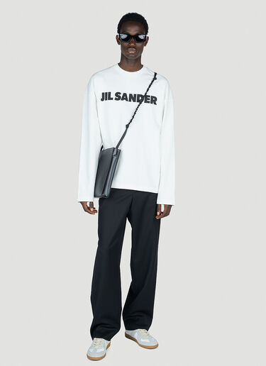 Jil Sander Logo Print Long Sleeve T-Shirt White jil0153005