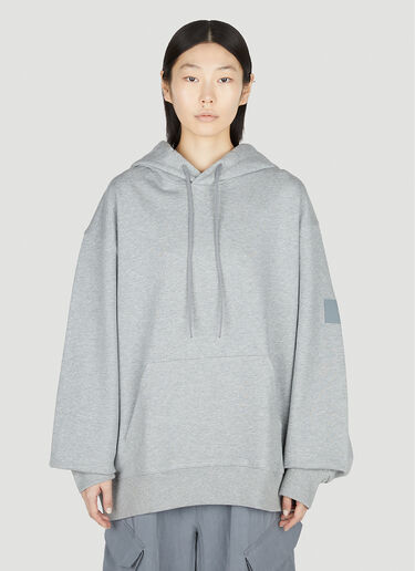 Y-3 Logo Print Hooded Sweatshirt Grey yyy0352024