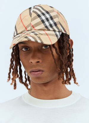 Burberry Check Baseball Cap Black bur0155007