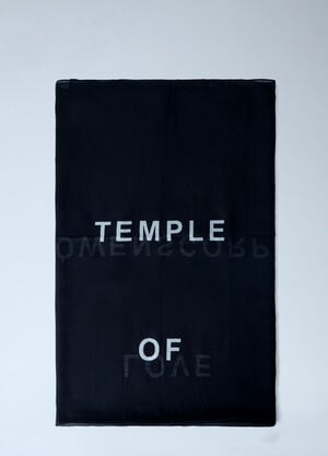 Rick Owens Printed Cotton Scarf Black ric0263033