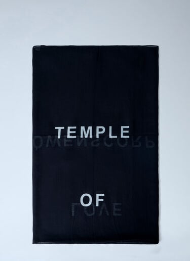 Rick Owens Printed Cotton Scarf Black ric0263033