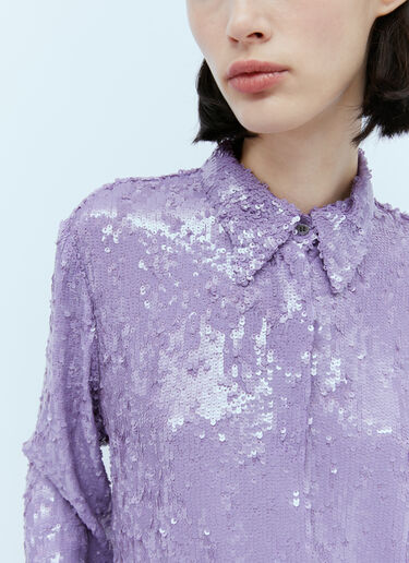 Dries Van Noten Sequin Embellished Shirt Purple dvn0254013