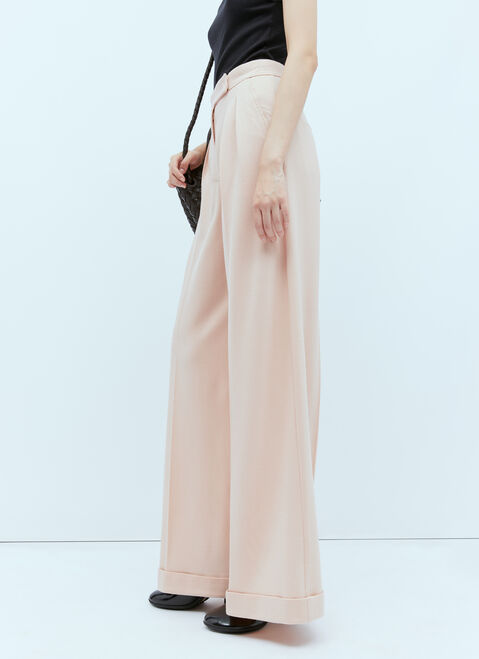 Max Mara ウールジャージー ワイドレッグパンツ ピンク max0253013