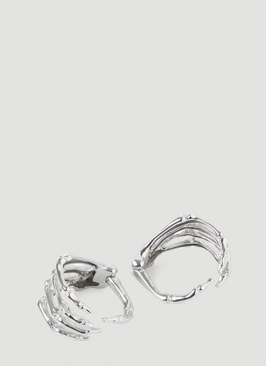 Raf Simons Set of Two Skeleton Hand Bracelets Silver raf0248014