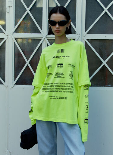 VTMNTS Barcode Definition Long Sleeve T-Shirt Yellow vtm0354007